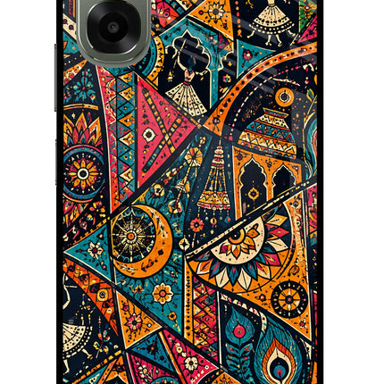 Folk Print Oppo A6x 5G Glass Case