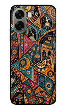 Folk Print Oppo A6x 5G Glass Case
