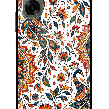 White Mayura Oppo A6x 5G Glass Case