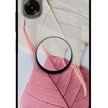 White Pink Leaf Oppo A6x 5G Pop Case by Casekaro