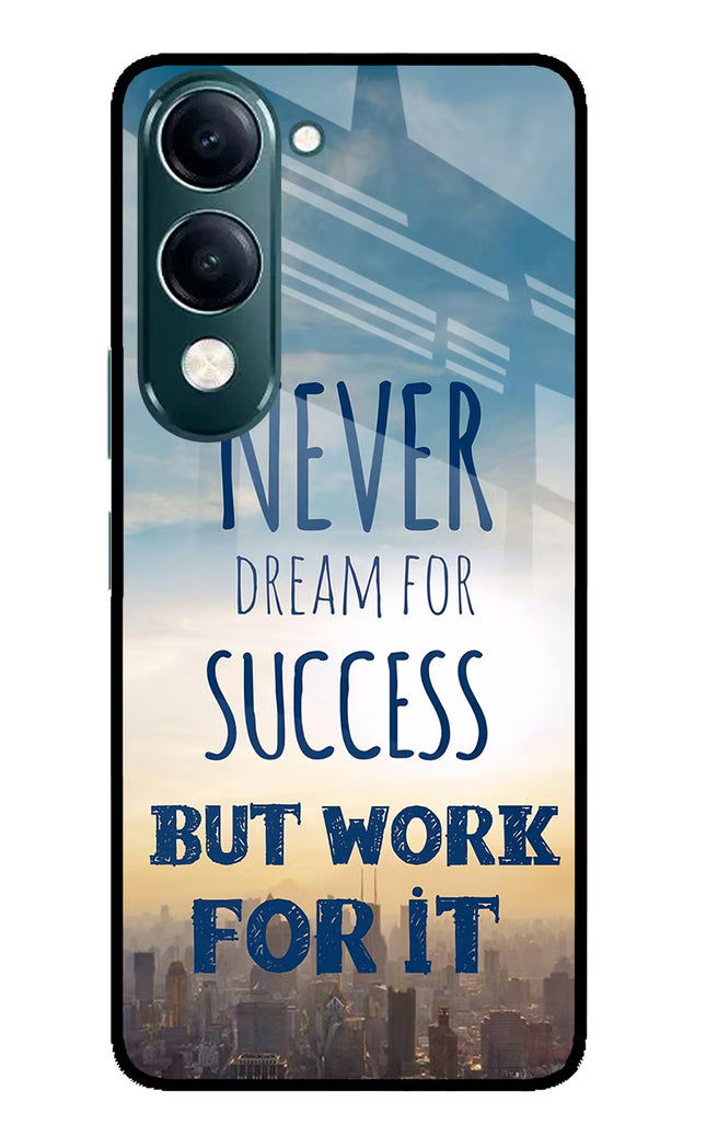 Never Dream For Success But Work For It iQOO Z10 Lite 5G Glass Case Back Cover by Casekaro