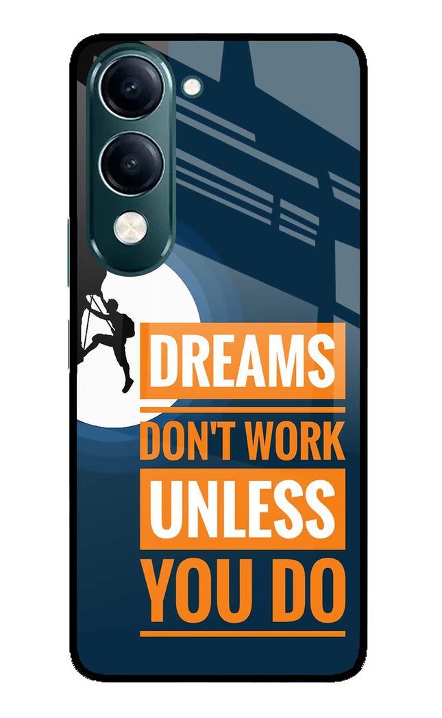Dreams Don’T Work Unless You Do iQOO Z10 Lite 5G Glass Case Back Cover by Casekaro