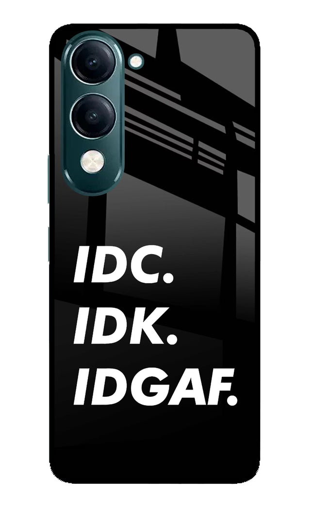 Idc Idk Idgaf iQOO Z10 Lite 5G Glass Case Back Cover by Casekaro