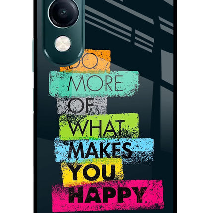 Do More Of What Makes You Happy iQOO Z10 Lite 5G Glass Case Back Cover by Casekaro