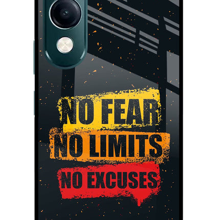 No Fear No Limits No Excuse iQOO Z10 Lite 5G Glass Case Back Cover by Casekaro