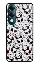 Cute Panda iQOO Z10 Lite 5G Glass Case Back Cover by Casekaro