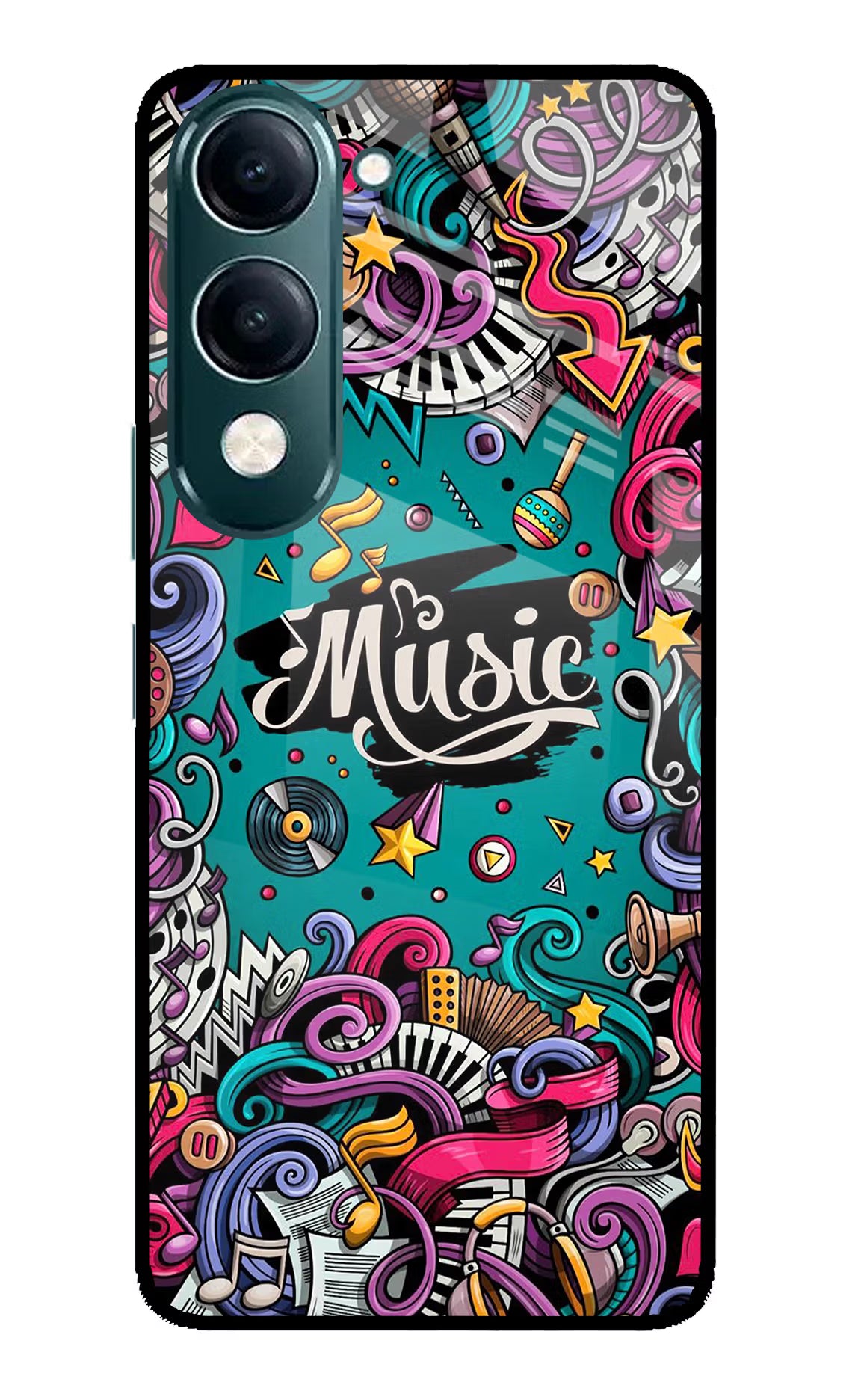 Music Graffiti iQOO Z10 Lite 5G Glass Case