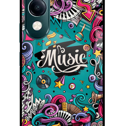 Music Graffiti iQOO Z10 Lite 5G Glass Case Back Cover by Casekaro