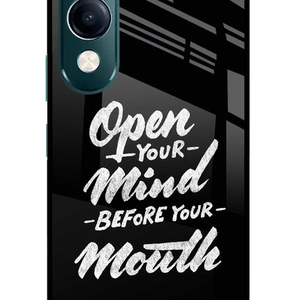 Open Your Mind Before Your Mouth iQOO Z10 Lite 5G Glass Case Back Cover by Casekaro