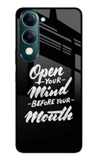 Open Your Mind Before Your Mouth iQOO Z10 Lite 5G Glass Case Back Cover by Casekaro