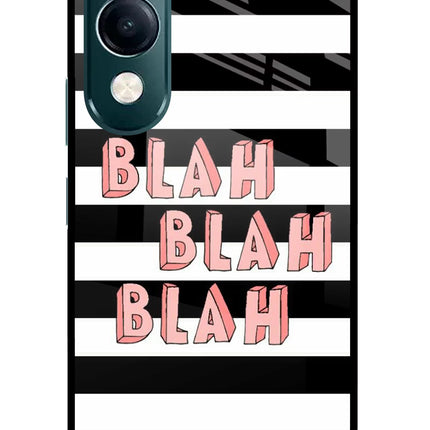 Blah Blah Blah iQOO Z10 Lite 5G Glass Case Back Cover by Casekaro
