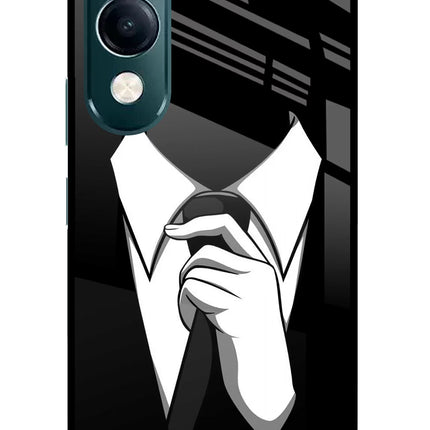 Black Tie iQOO Z10 Lite 5G Glass Case Back Cover by Casekaro