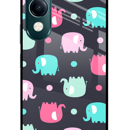 Elephants iQOO Z10 Lite 5G Glass Case Back Cover by Casekaro