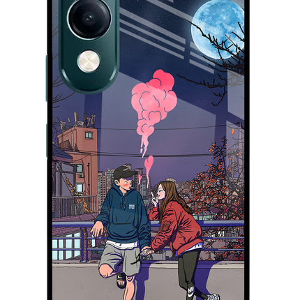 Chilling Couple iQOO Z10 Lite 5G Glass Case Back Cover by Casekaro