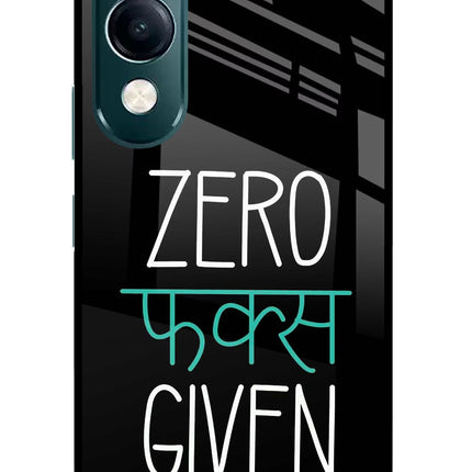 Zero Fucks Given iQOO Z10 Lite 5G Glass Case Back Cover by Casekaro