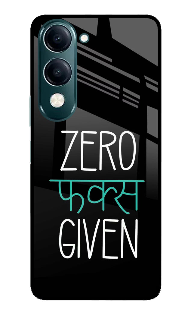 Zero Fucks Given iQOO Z10 Lite 5G Glass Case Back Cover by Casekaro