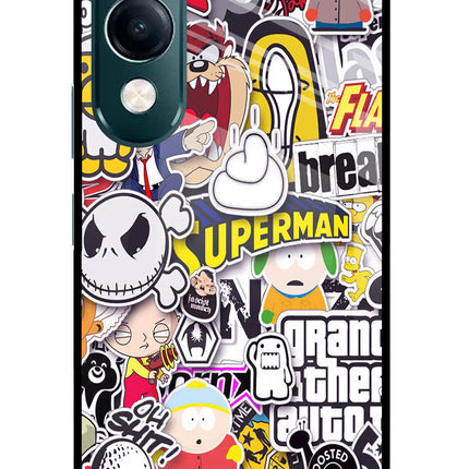 Sticker Bomb iQOO Z10 Lite 5G Glass Case Back Cover by Casekaro