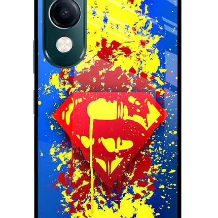 Superman logo iQOO Z10 Lite 5G Glass Case Back Cover by Casekaro