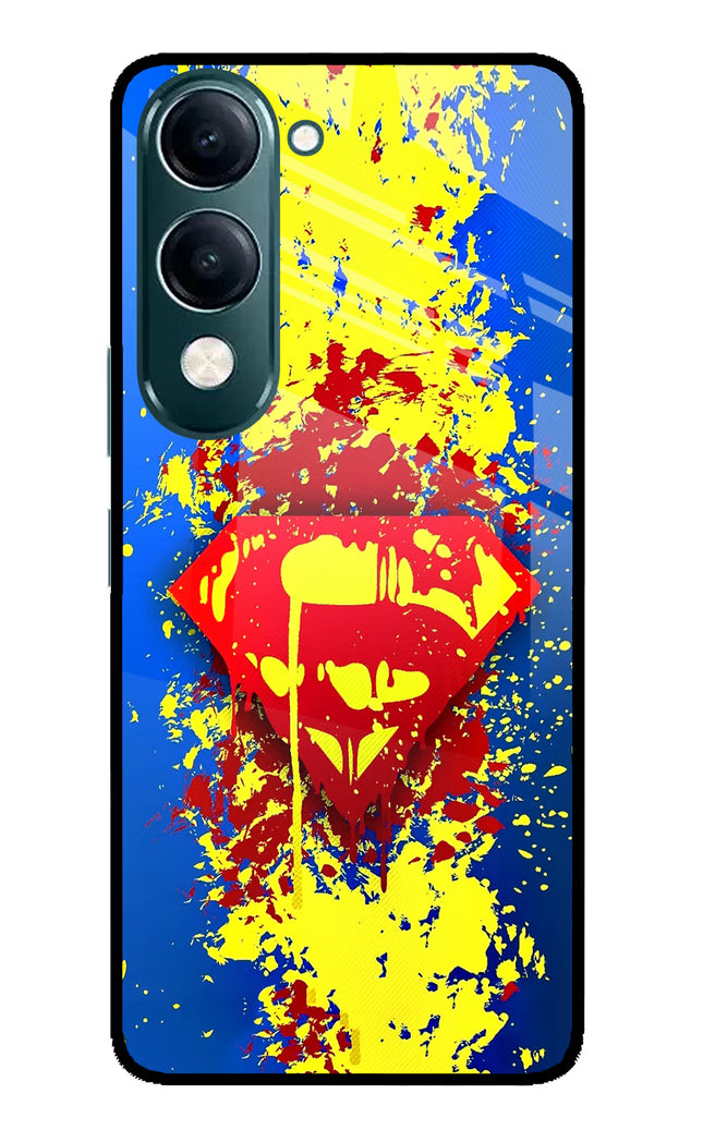 Superman logo iQOO Z10 Lite 5G Glass Case Back Cover by Casekaro