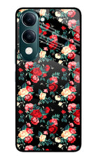 Rose Pattern iQOO Z10 Lite 5G Glass Case Back Cover by Casekaro