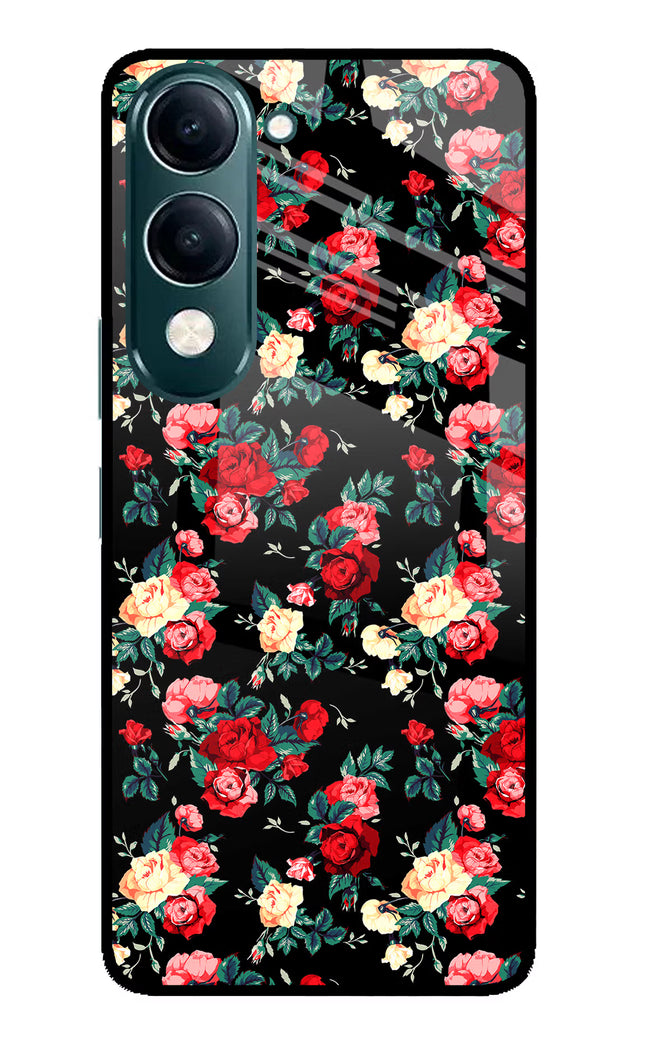 Rose Pattern iQOO Z10 Lite 5G Glass Case Back Cover by Casekaro