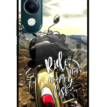 Ride More Worry Less iQOO Z10 Lite 5G Glass Case Back Cover by Casekaro