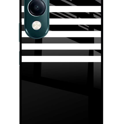 Black and White Print iQOO Z10 Lite 5G Glass Case Back Cover by Casekaro