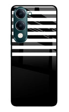 Black and White Print iQOO Z10 Lite 5G Glass Case Back Cover by Casekaro