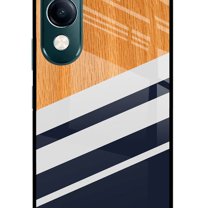 Blue and white wooden iQOO Z10 Lite 5G Glass Case Back Cover by Casekaro
