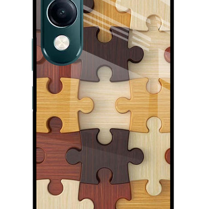 Wooden Puzzle iQOO Z10 Lite 5G Glass Case Back Cover by Casekaro