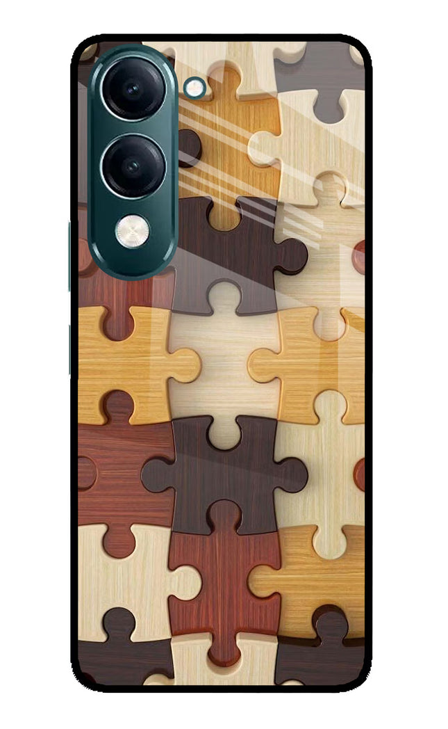 Wooden Puzzle iQOO Z10 Lite 5G Glass Case Back Cover by Casekaro