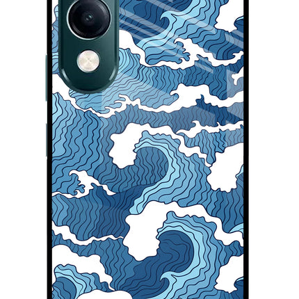 Blue Waves iQOO Z10 Lite 5G Glass Case Back Cover by Casekaro