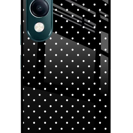 White Dots iQOO Z10 Lite 5G Glass Case Back Cover by Casekaro