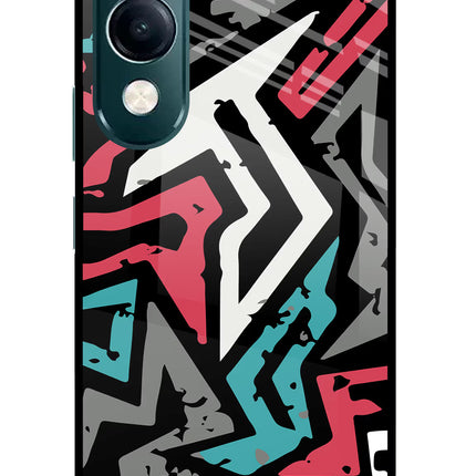 Geometric Graffiti iQOO Z10 Lite 5G Glass Case Back Cover by Casekaro