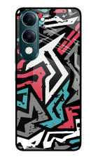 Geometric Graffiti iQOO Z10 Lite 5G Glass Case Back Cover by Casekaro