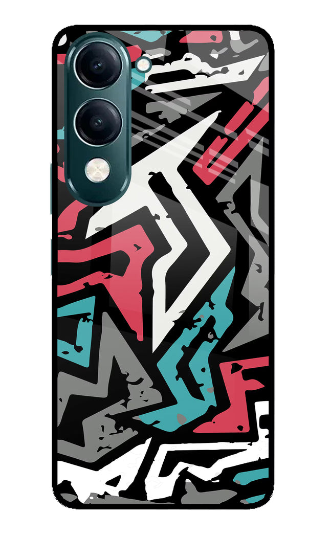 Geometric Graffiti iQOO Z10 Lite 5G Glass Case Back Cover by Casekaro
