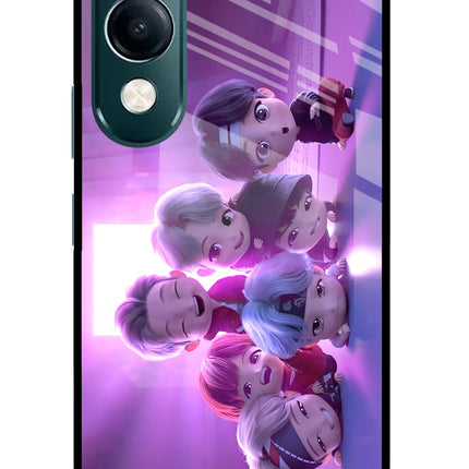 BTS Chibi iQOO Z10 Lite 5G Glass Case Back Cover by Casekaro