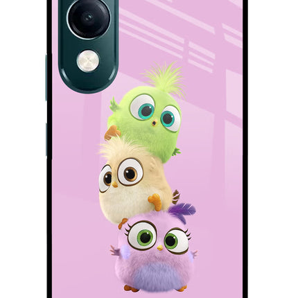 Cute Little Birds iQOO Z10 Lite 5G Glass Case Back Cover by Casekaro