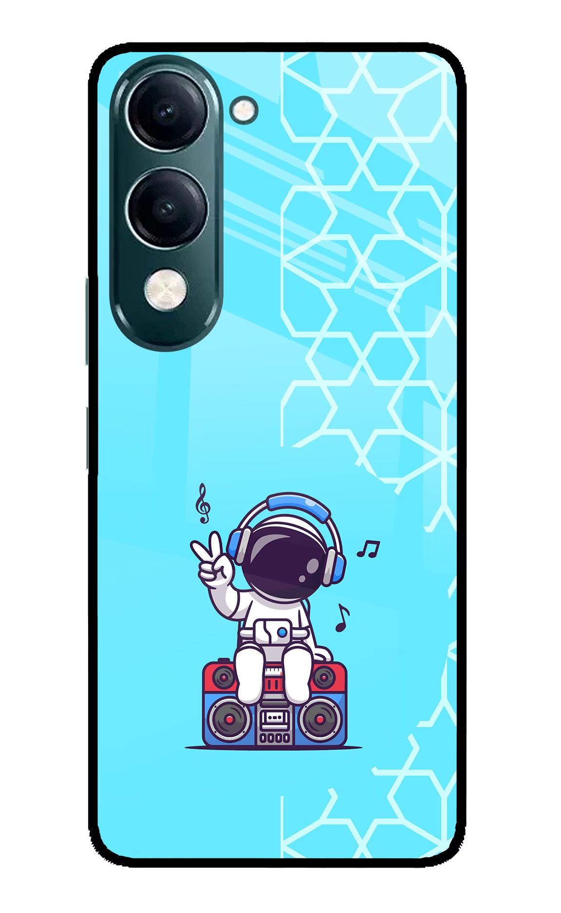 Cute Astronaut Chilling iQOO Z10 Lite 5G Glass Case