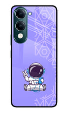 Cute Astronaut Chilling iQOO Z10 Lite 5G Glass Case Back Cover by Casekaro
