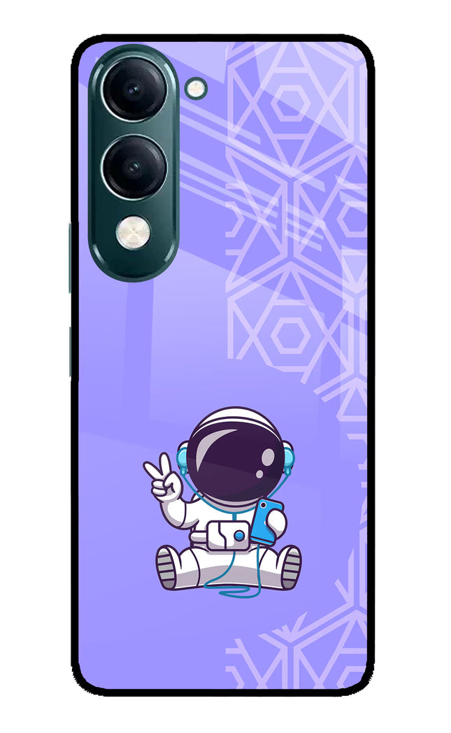Cute Astronaut Chilling iQOO Z10 Lite 5G Glass Case Back Cover by Casekaro