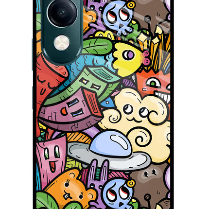Veggie Doodle iQOO Z10 Lite 5G Glass Case Back Cover by Casekaro