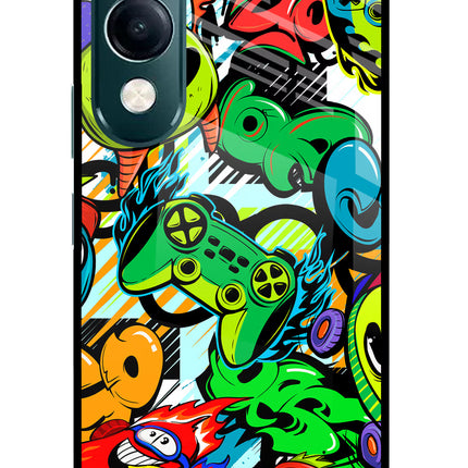 Game Doodle iQOO Z10 Lite 5G Glass Case Back Cover by Casekaro