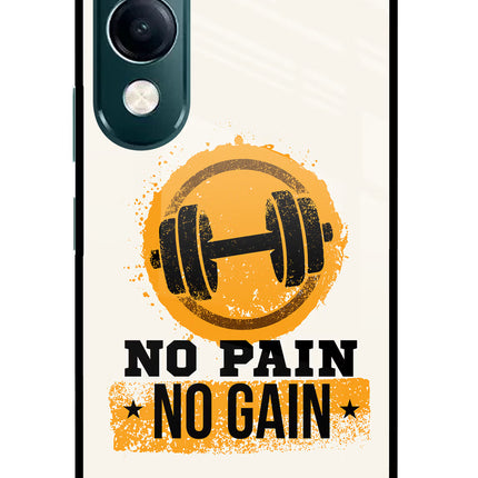 No Pain No Gain iQOO Z10 Lite 5G Glass Case Back Cover by Casekaro