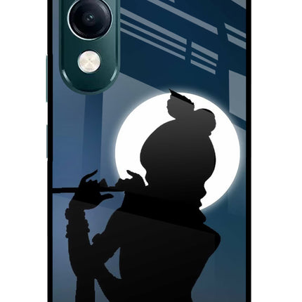 Shri Krishna Silhouette iQOO Z10 Lite 5G Glass Case Back Cover by Casekaro