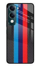 BMW Stripes Pattern iQOO Z10 Lite 5G Glass Case Back Cover by Casekaro