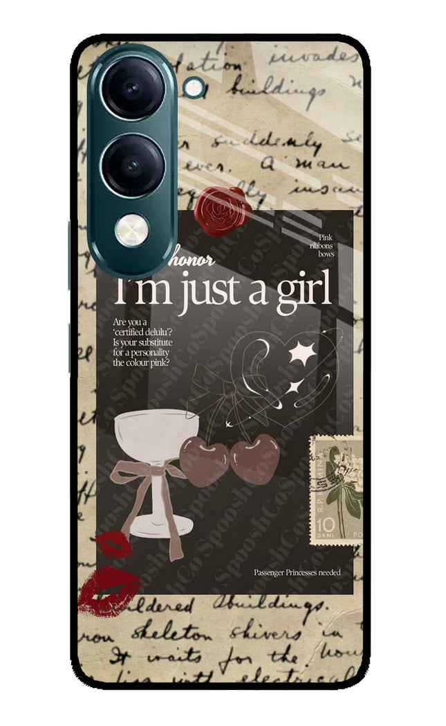 I am just a girl iQOO Z10 Lite 5G Glass Case Back Cover by Casekaro