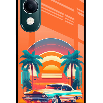 Palm Drive 80s iQOO Z10 Lite 5G Glass Case Back Cover by Casekaro