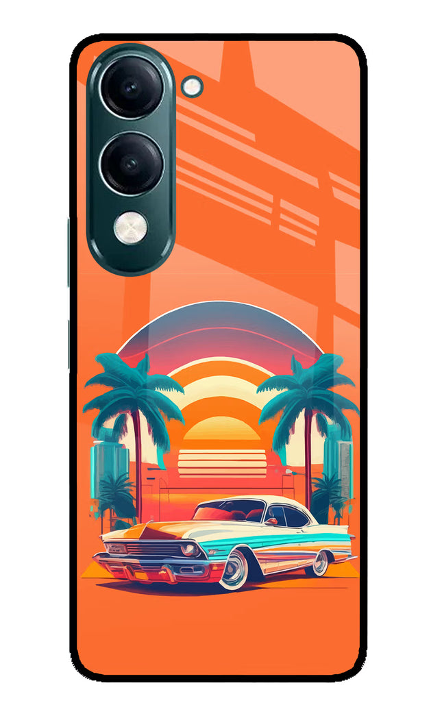 Palm Drive 80s iQOO Z10 Lite 5G Glass Case Back Cover by Casekaro