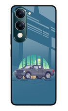 Retro Garage Vibe iQOO Z10 Lite 5G Glass Case Back Cover by Casekaro